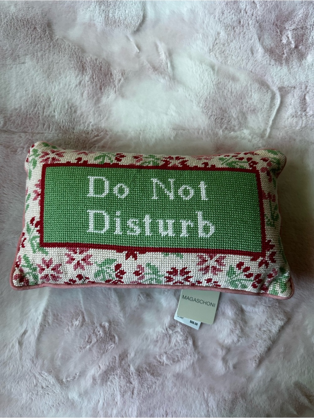 Do Not Disturb - Magaschoni Needlepoint Decorative Pillow NWT